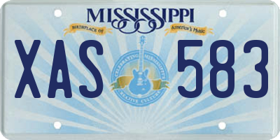 MS license plate XAS583