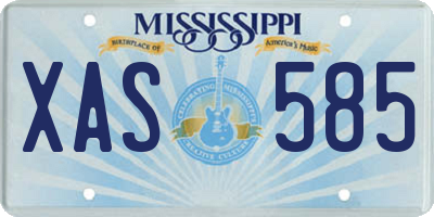 MS license plate XAS585