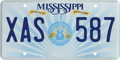 MS license plate XAS587