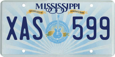 MS license plate XAS599