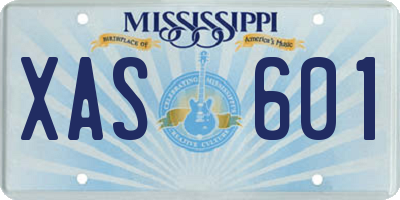 MS license plate XAS601