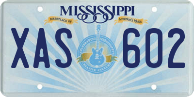 MS license plate XAS602