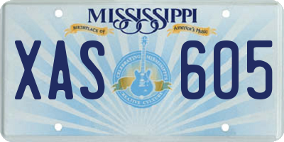 MS license plate XAS605