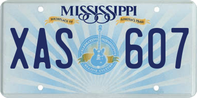 MS license plate XAS607