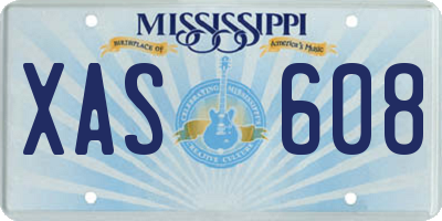 MS license plate XAS608