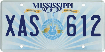 MS license plate XAS612