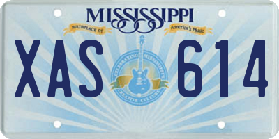 MS license plate XAS614