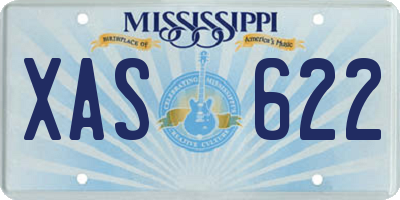 MS license plate XAS622