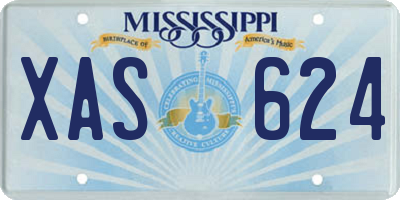 MS license plate XAS624