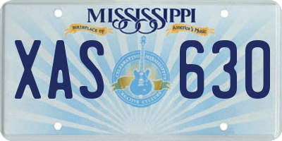 MS license plate XAS630