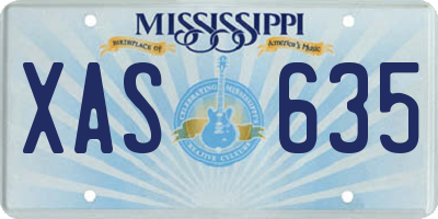 MS license plate XAS635