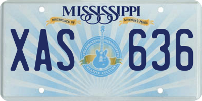 MS license plate XAS636
