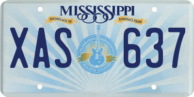 MS license plate XAS637