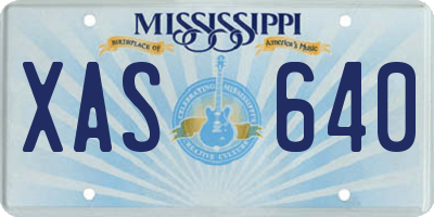 MS license plate XAS640