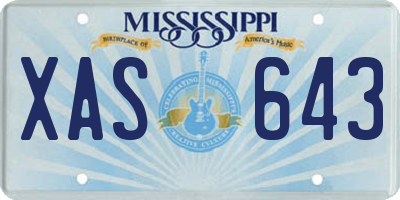 MS license plate XAS643