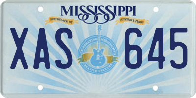 MS license plate XAS645