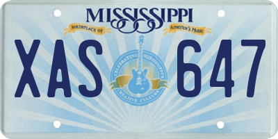 MS license plate XAS647