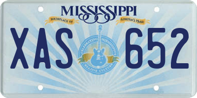 MS license plate XAS652