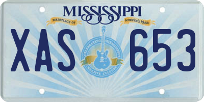 MS license plate XAS653