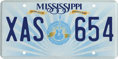 MS license plate XAS654