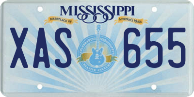 MS license plate XAS655
