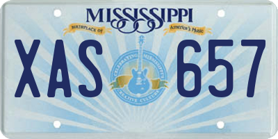 MS license plate XAS657