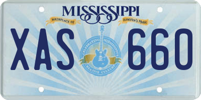 MS license plate XAS660