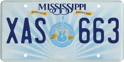 MS license plate XAS663