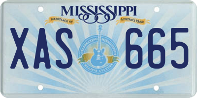 MS license plate XAS665