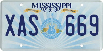 MS license plate XAS669