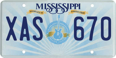 MS license plate XAS670