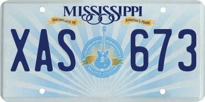 MS license plate XAS673