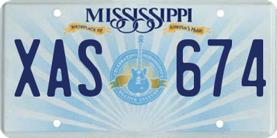 MS license plate XAS674