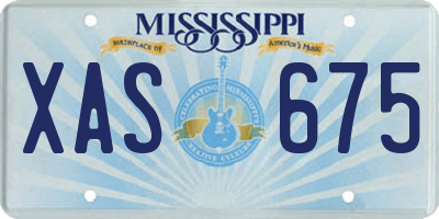 MS license plate XAS675