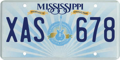 MS license plate XAS678