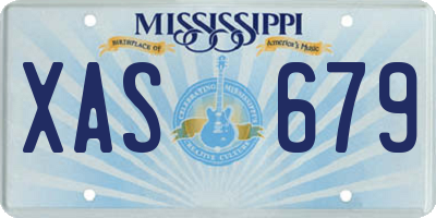 MS license plate XAS679