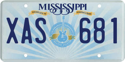 MS license plate XAS681