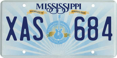 MS license plate XAS684