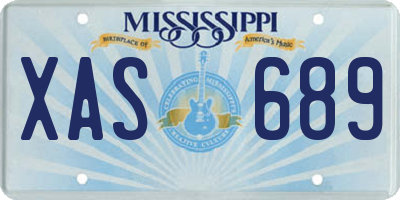 MS license plate XAS689