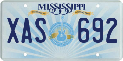 MS license plate XAS692