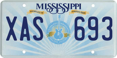 MS license plate XAS693