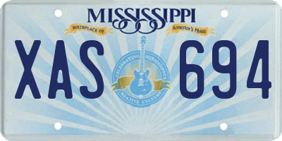 MS license plate XAS694