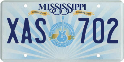 MS license plate XAS702