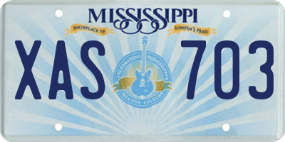 MS license plate XAS703