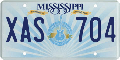 MS license plate XAS704