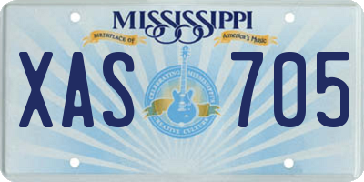 MS license plate XAS705