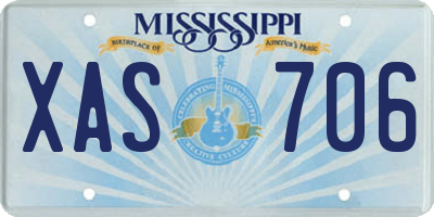 MS license plate XAS706
