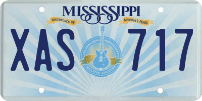 MS license plate XAS717