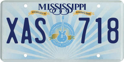 MS license plate XAS718