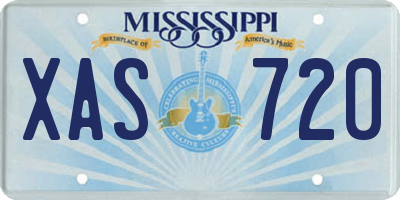 MS license plate XAS720